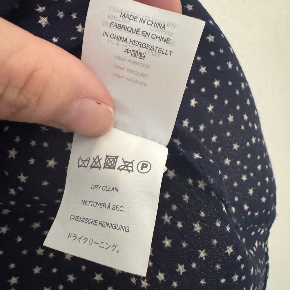 J. Crew Star Print Button Down Keyhole Sleeve Blouse - Picture 8 of 8